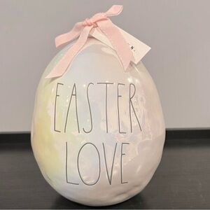 Rae Dunn Easter Love Egg with Pink Ribbon